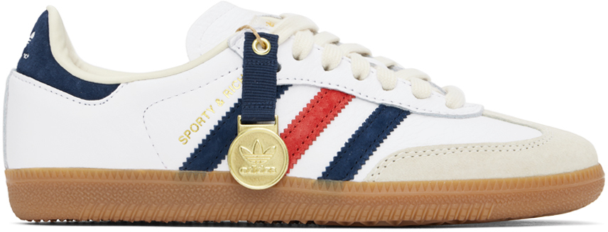 White & Navy adidas Originals Edition Samba OG Sneakers