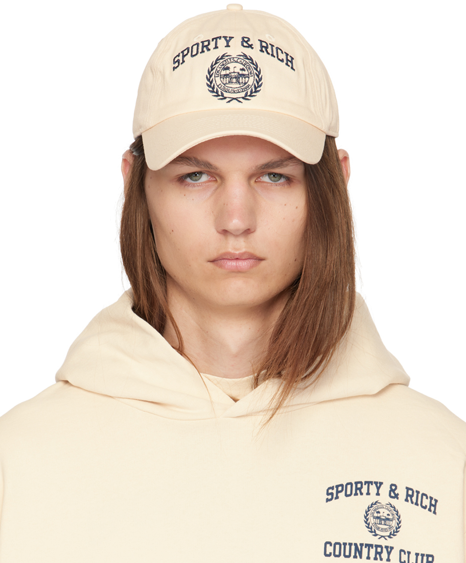 Shop Sporty And Rich オフホワイト Varsity Crest キャップ In Cream