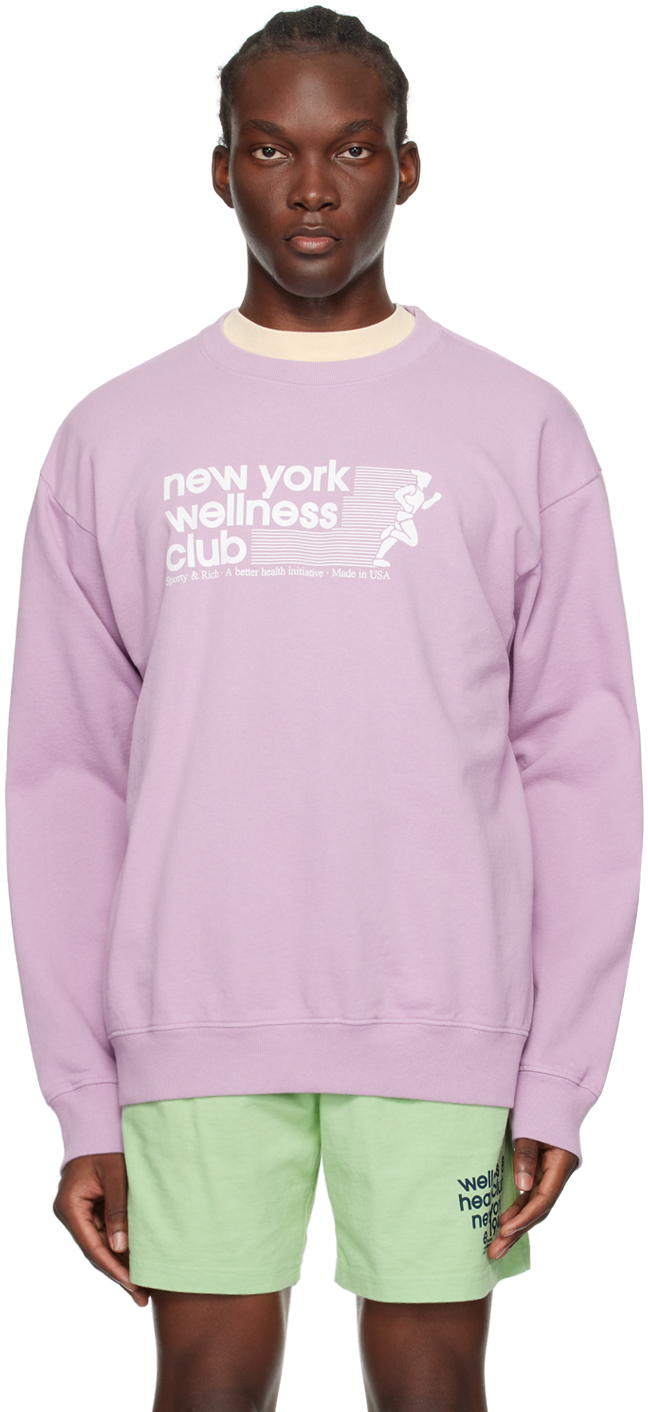 Shop Sporty And Rich Purple Usa Wellness Club Sweatshirt In Soft Lavender