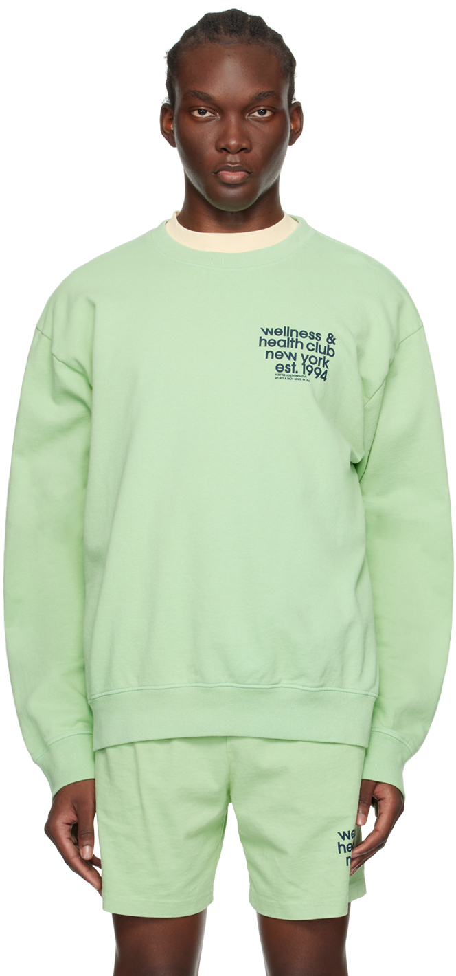 Shop Sporty And Rich Green Usa Health Club Sweatshirt In Thyme