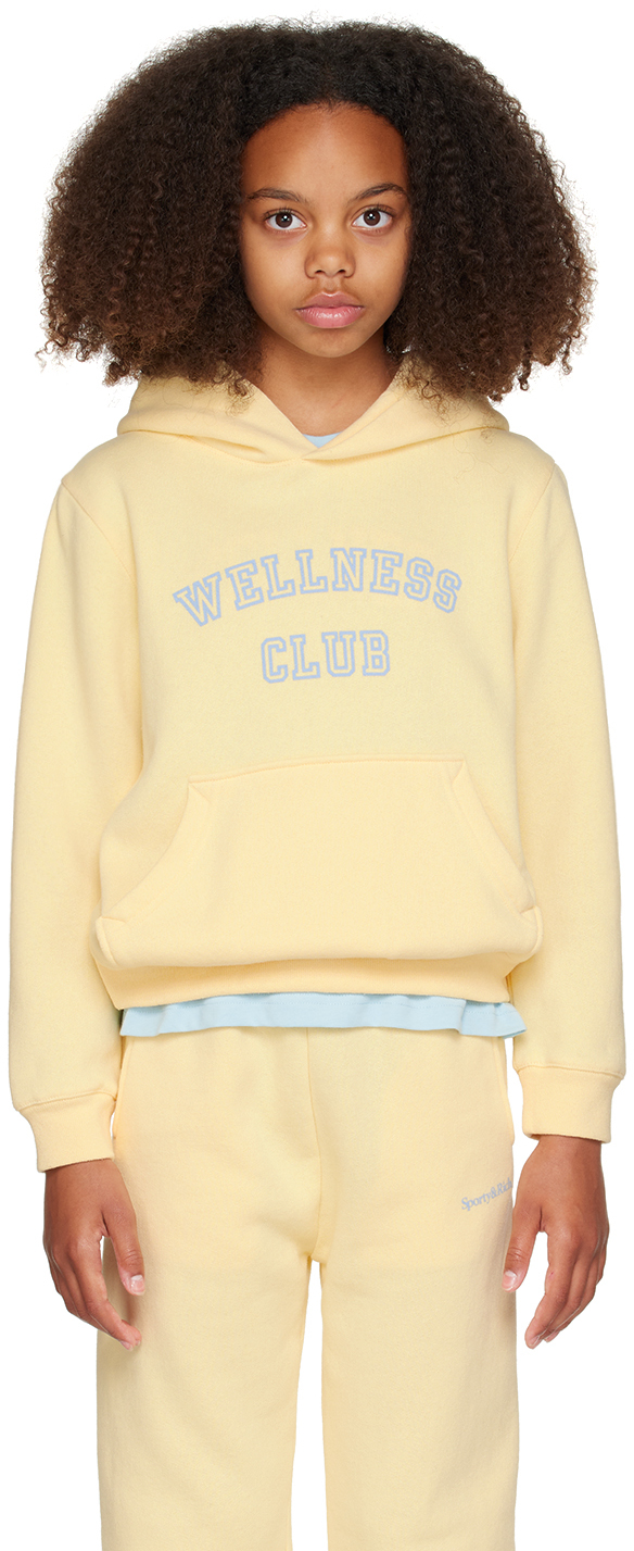 Shop Sporty And Rich Kids Yellow 'wellness Club' Hoodie In 219 Almond