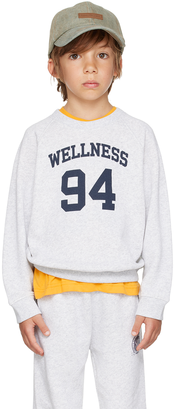 Shop Sporty And Rich Kids Gray 'wellness 94' Sweatshirt In 19 Heather Gray