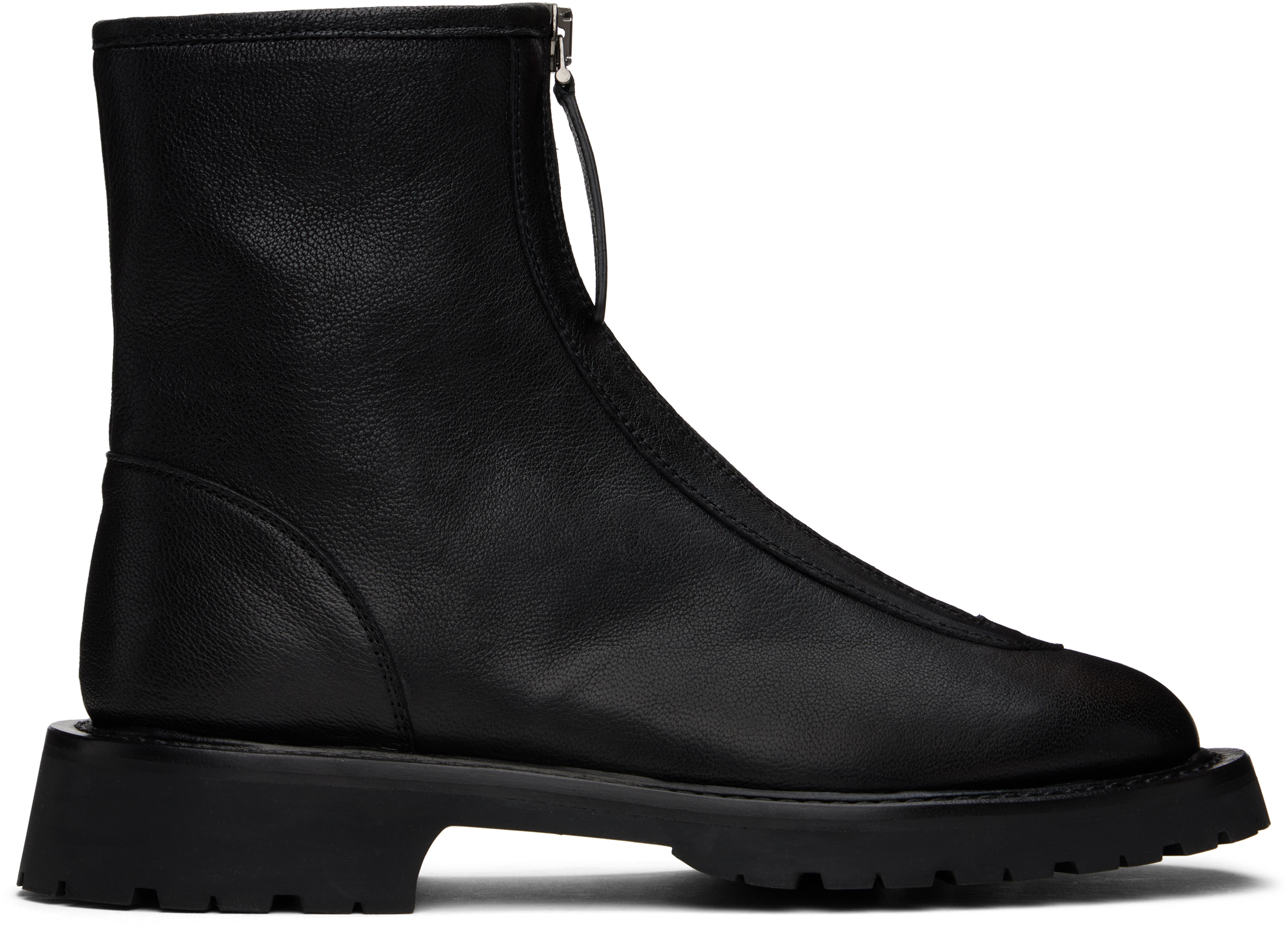 LEGRES BLACK ZIPPED BOOTS 