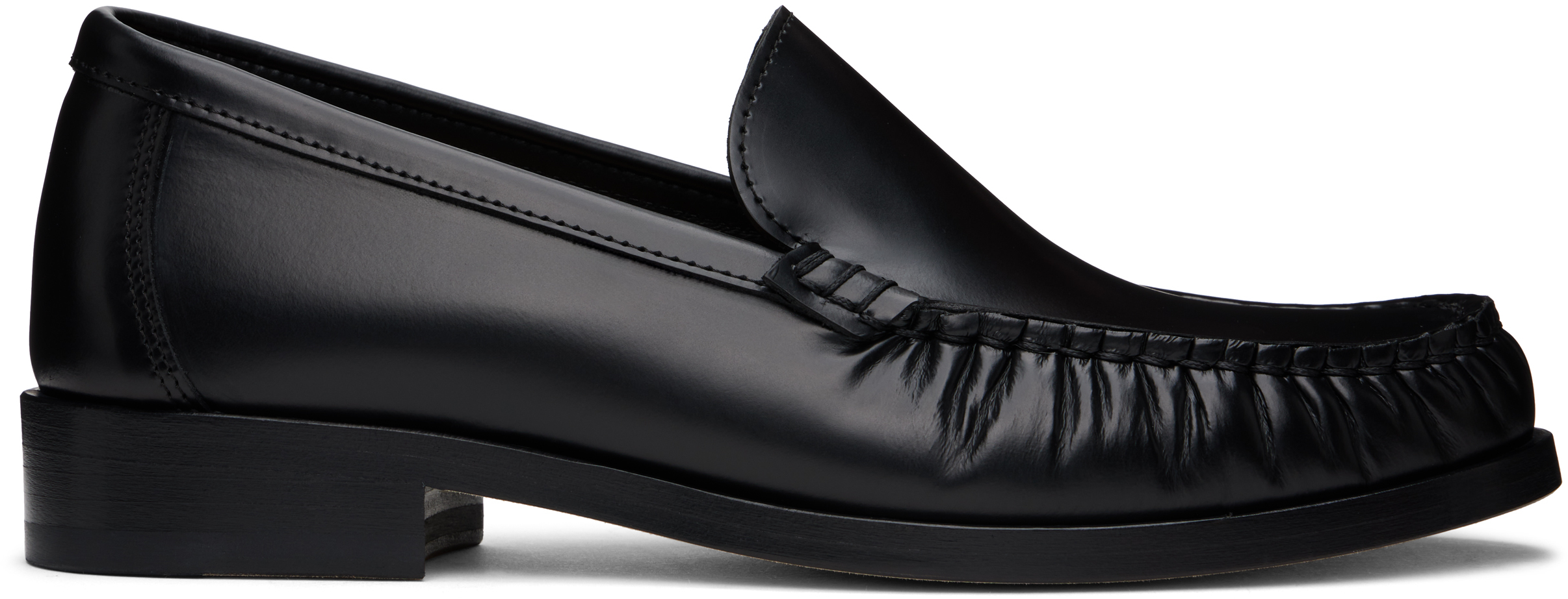 Black Ruched Loafers