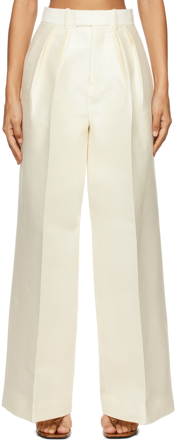 Shop Arch4 Off-white Melody Trousers In Ivory