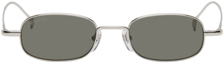 Silver Rectangular Sunglasses