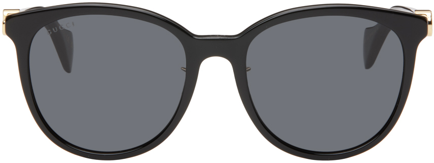 Black Thin Oversize Sunglasses by Gucci on Sale