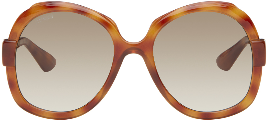 Gucci: Orange Oversize Round Sunglasses | SSENSE