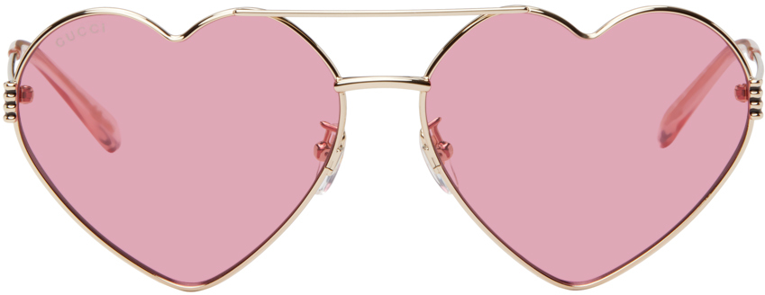 Gold Heart Sunglasses