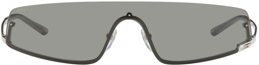 Silver Mask-Shaped Sunglasses