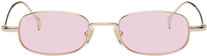 Gold Rectangular Sunglasses