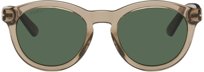 Brown Round-Frame Sunglasses