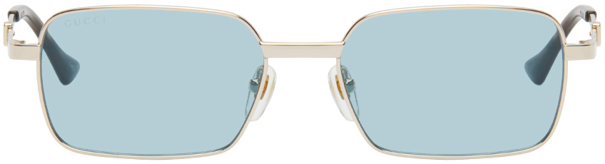 Gold Rectangular Sunglasses