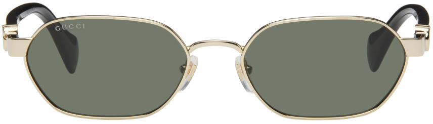 Gold & Black Round Sunglasses