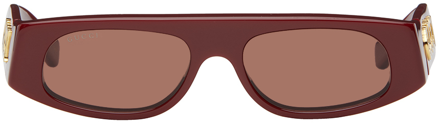 Burgundy Geometric Sunglasses