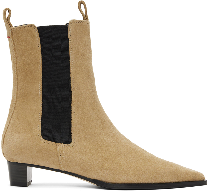 Shop Aeyde Tan Kiki Chelsea Boots In Caramel