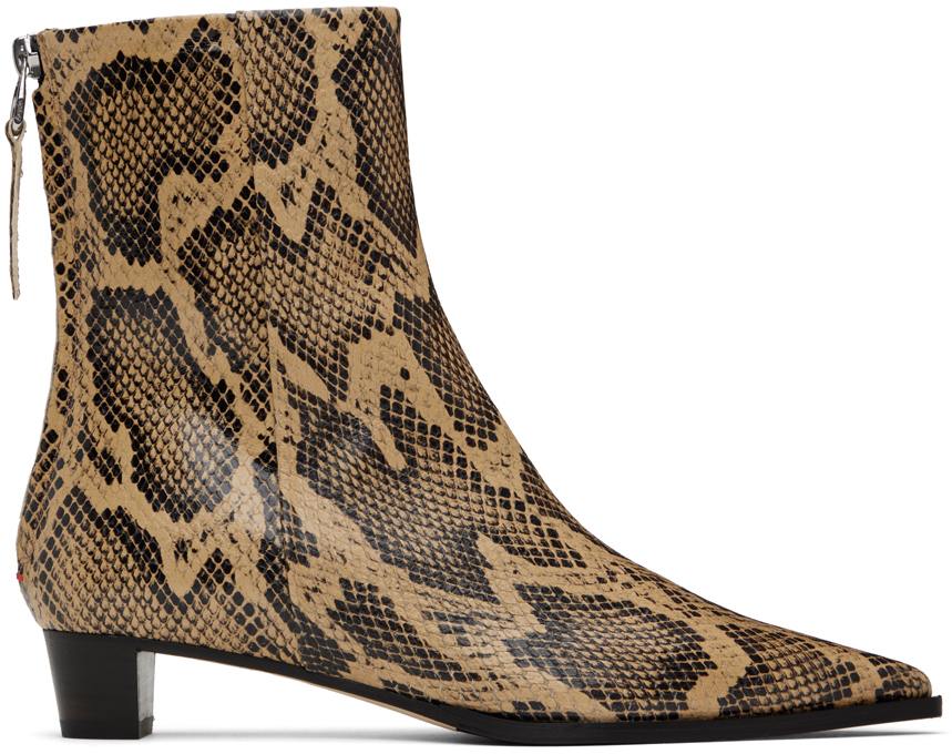 【関税込み】Aeyde ベージュ Harriet ブーツ Harriet Calfskin Leather Heeled Ankle Boots – Aeyde