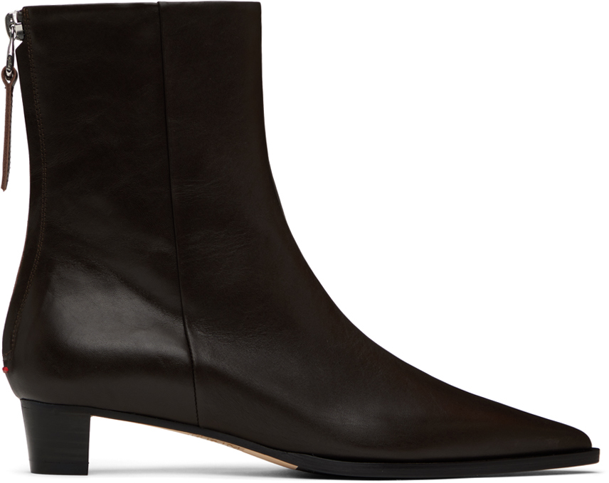 Shop Aeyde Brown Harriet Boots In Moka