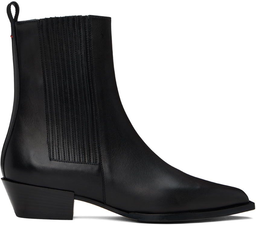 Black Belinda Cowboy Chelsea Boots