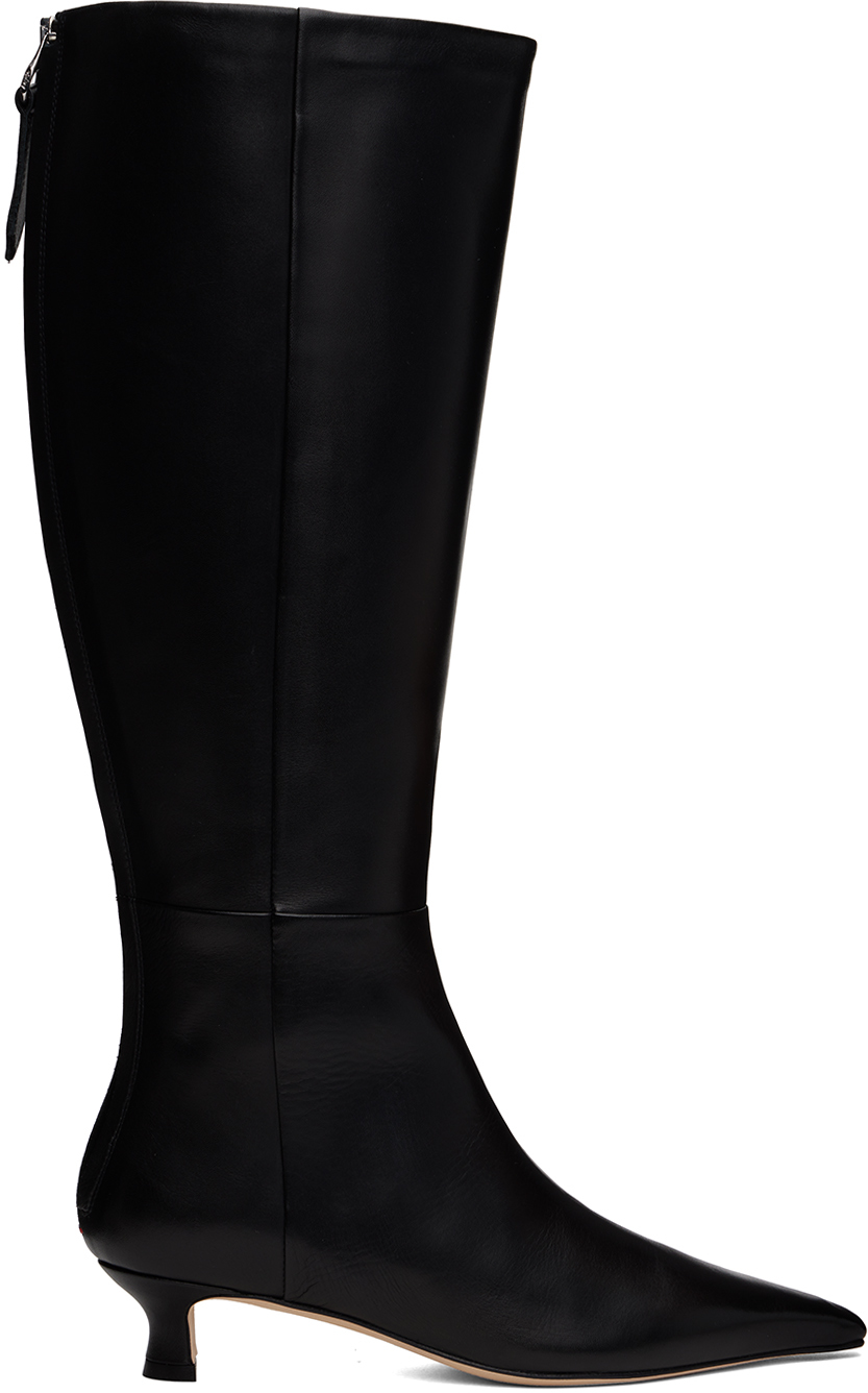 Black Zazie Leather Tall Boots