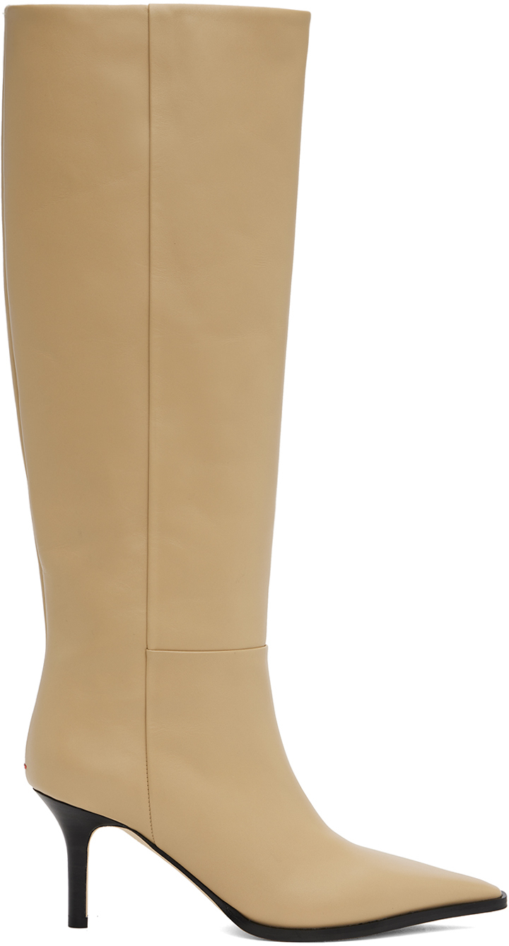 Beige Tula Leather Tall boots