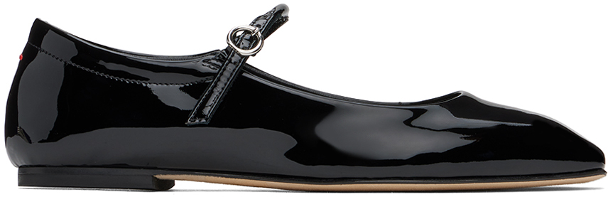 Shop Aeyde Black Uma Ballerina Flats