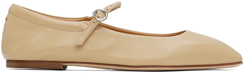 Shop Aeyde Beige Uma Ballerina Flats In Latte