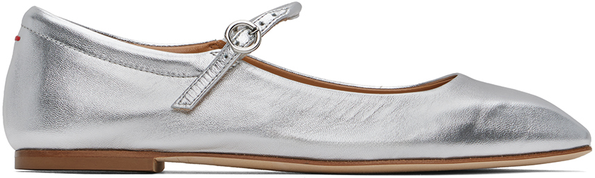 Silver Uma Ballerina Flats