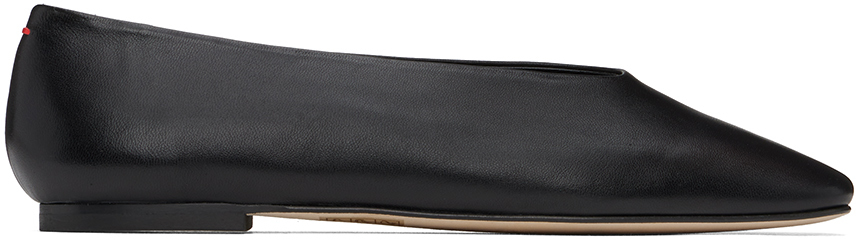 Shop Aeyde Black Kirsten Ballerina Flats