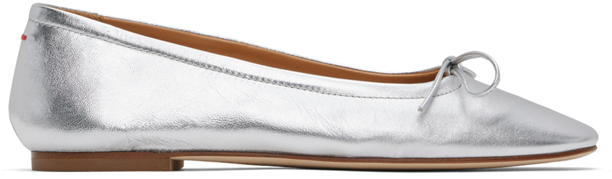 Silver Delfina Ballerina Flats