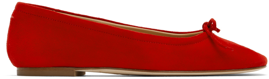 Red Delfina Ballerina Flats