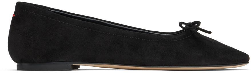 Shop Aeyde Black Delfina Ballerina Flats