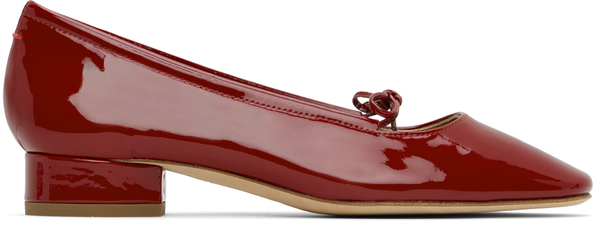 Shop Aeyde Red Darya Ballerina Flats In Cranberry