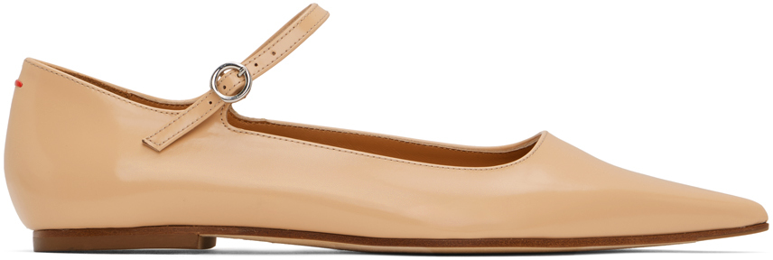 Shop Aeyde Beige Cleo Ballerina Flats In Peach