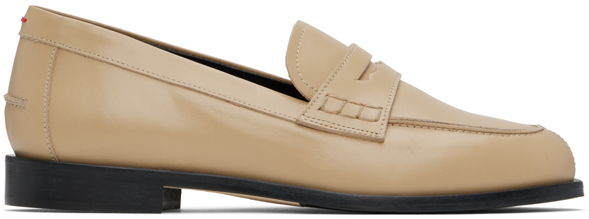 Shop Aeyde Beige Oscar Loafers In Latte