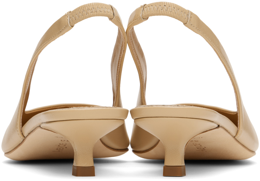 Shop Aeyde Beige Valerie Heels In Latte