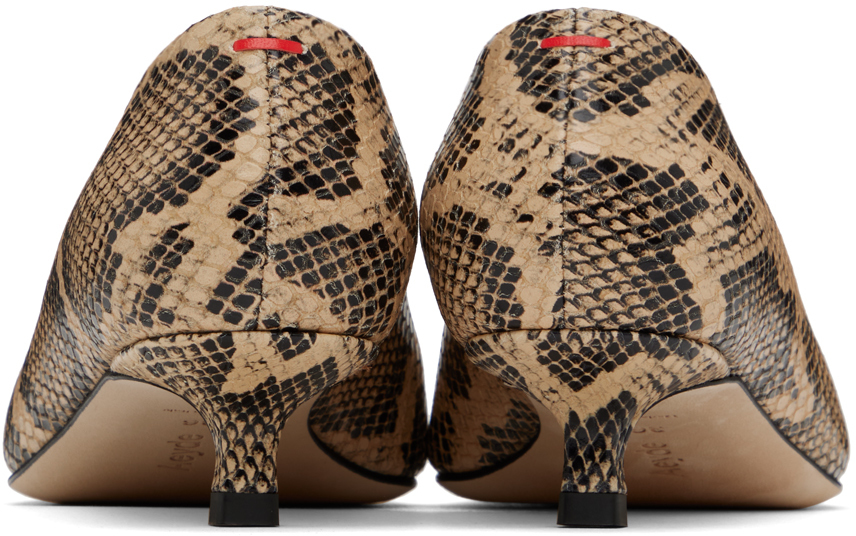 Shop Aeyde Beige & Black Clara Heels In Latte