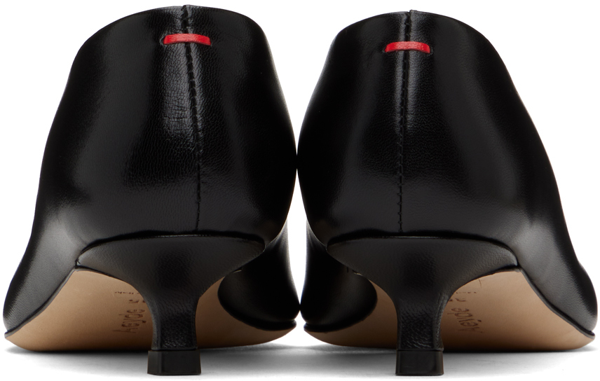 Aeyde Moa Leather Point-toe Flats In Black