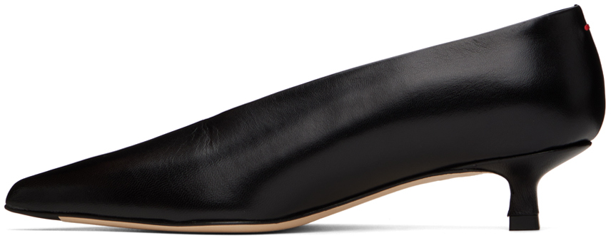 Aeyde Moa Leather Point-toe Flats In Black