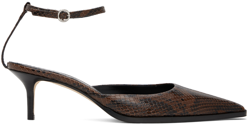 Aeyde Brown Sarina Ankle-strap Heels In Moka