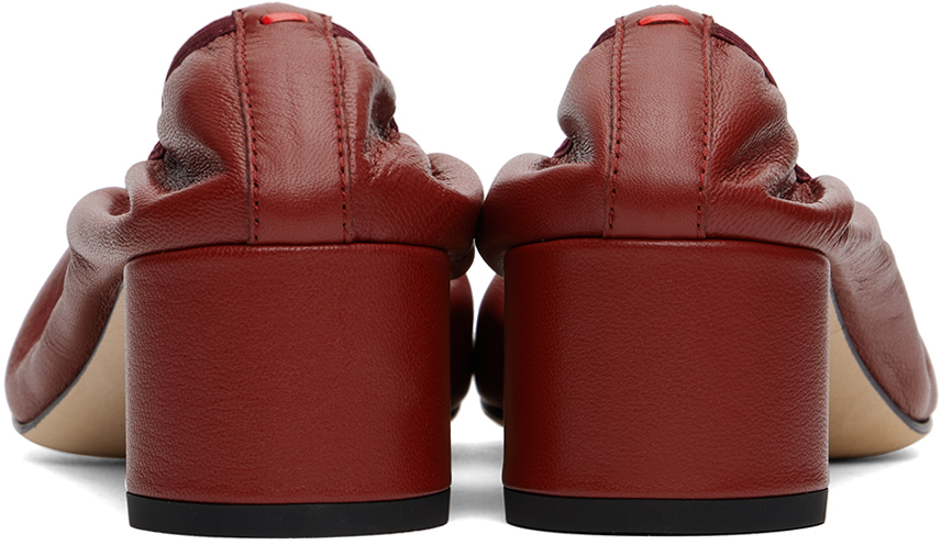 Aeyde Red Gemma Leather Ballet Heels In Rust