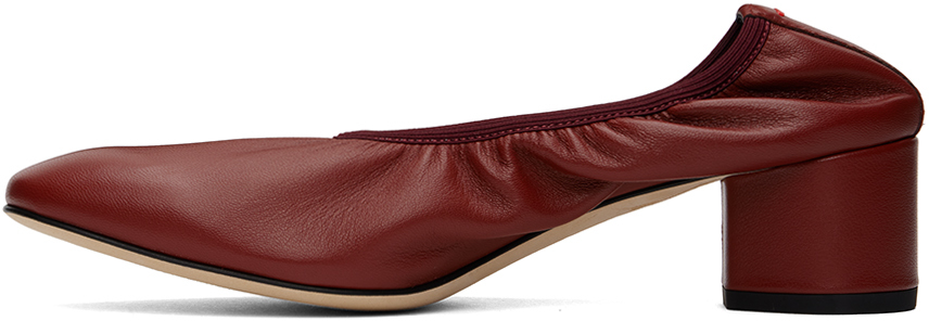 Aeyde Red Gemma Leather Ballet Heels In Rust