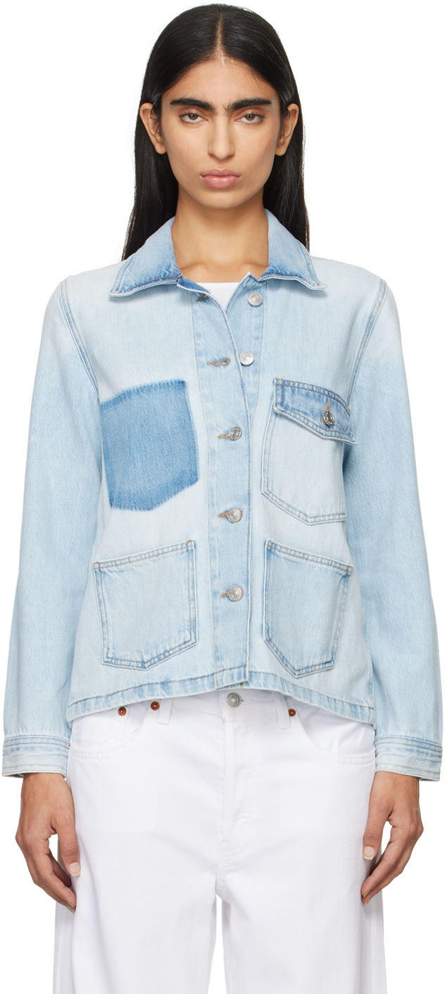 Shop Frame Blue Chore Denim Jacket In Vesper