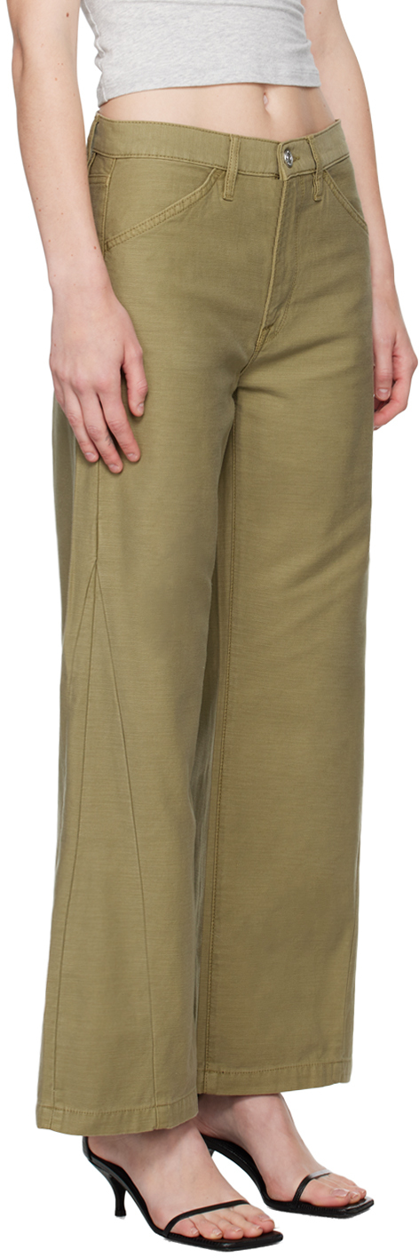 FRAME KHAKI 'LE BAGGY PALAZZO' JEANS 