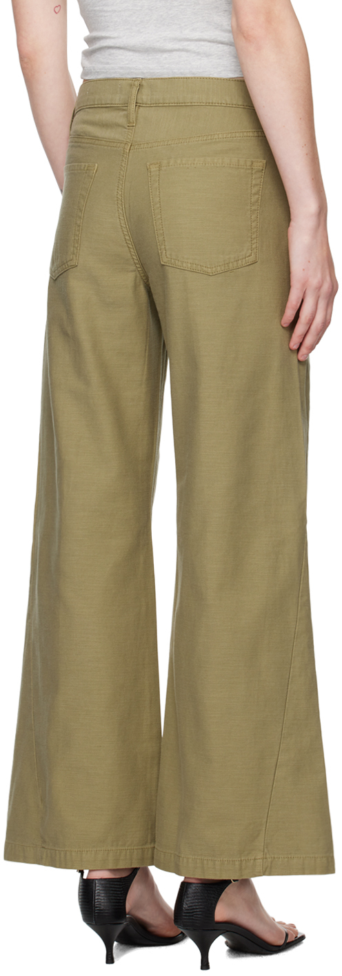 FRAME KHAKI 'LE BAGGY PALAZZO' JEANS 