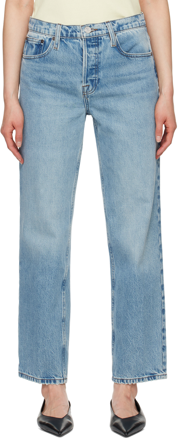 Frame Blue 'the Slouchy Straight' Jeans In Divine Medium Blue