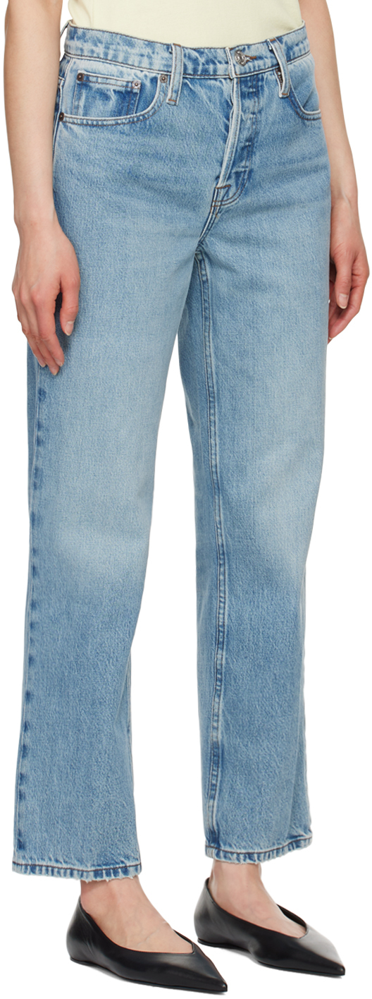 Frame Denim Le Nouveau Straight Agecroft Jean In Divine Medium Blue