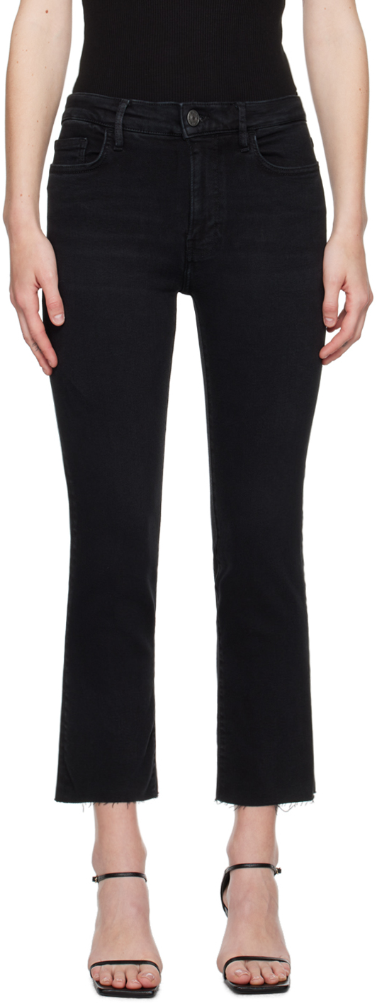 Black 'Le High Straight' Jeans