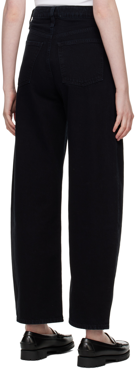 Shop Frame Black Long Barrel Jeans In Flmn Film Noir