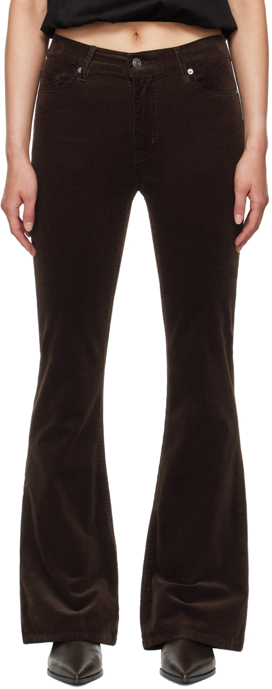 Shop Frame Brown 'le Easy Flare' Jeans In Espresso